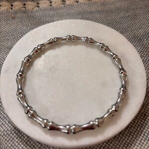 Elegant Silver Bamboo Bangle